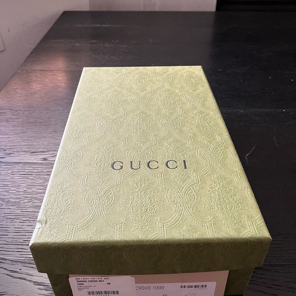 Gucci Woman Leather Malaga Kid Loafer Pump aka the Blonde Mid Heel Pumps - Picture 13 of 14